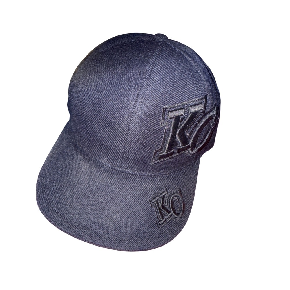 Pit Bull Kansas City KC Embroidered Black Baseball Cap Hat Mens XL Tonal Logo